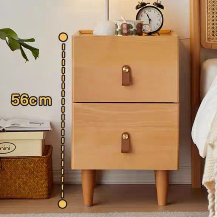 GABBEY Modern Solid Wood Bedside Table