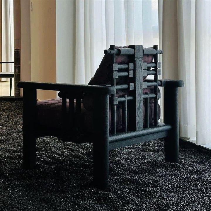 AILO Rustic Solid Wood Lounge Chair