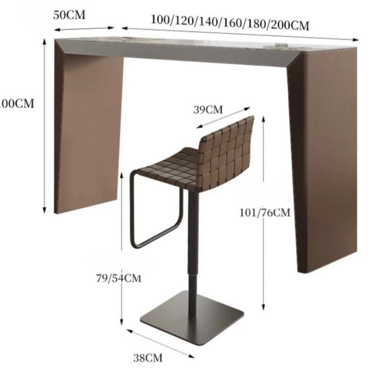 THEOS Modern Sintered Stone Bar Table