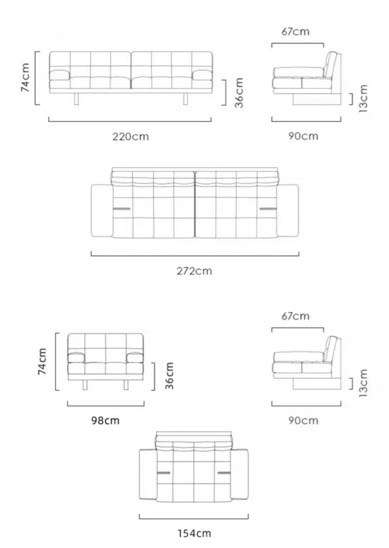 ADAVORA Minimalist Leather Sofa