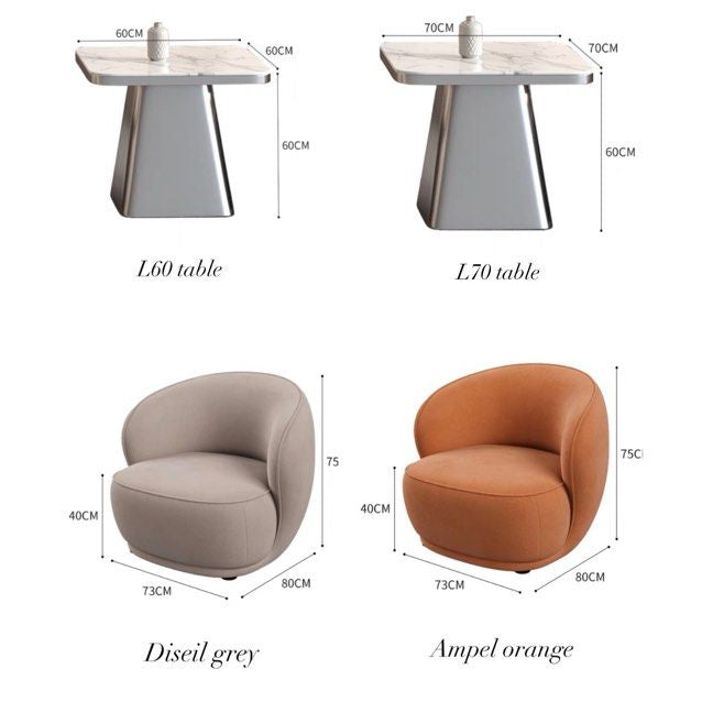 GANGNAM Modern Marble Table & Chairs Set