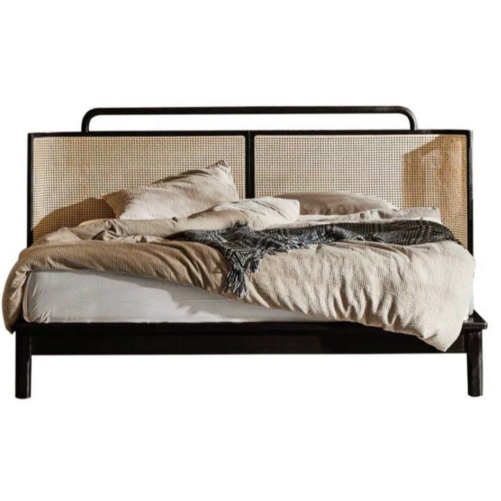 GARFEN Vintage Rattan Bedframe