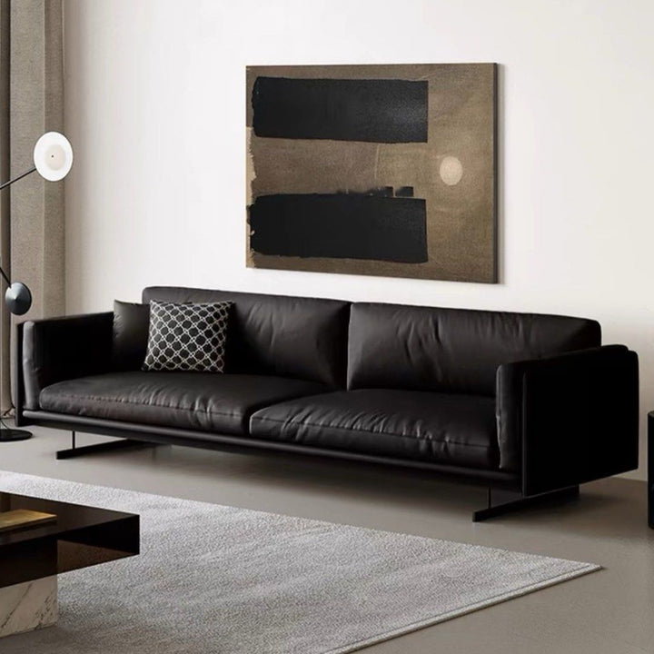 ALVERO Modern Genuine Leather Sofa