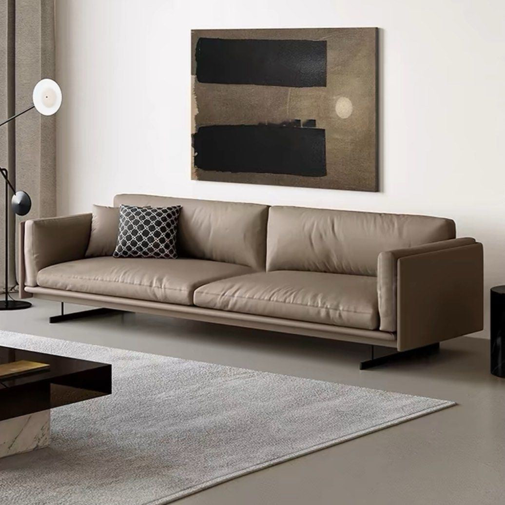 ALVERO Modern Genuine Leather Sofa