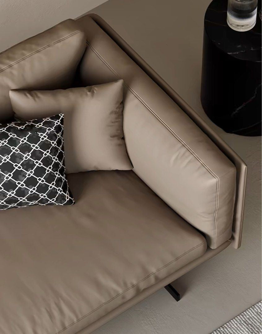 ALVERO Modern Genuine Leather Sofa