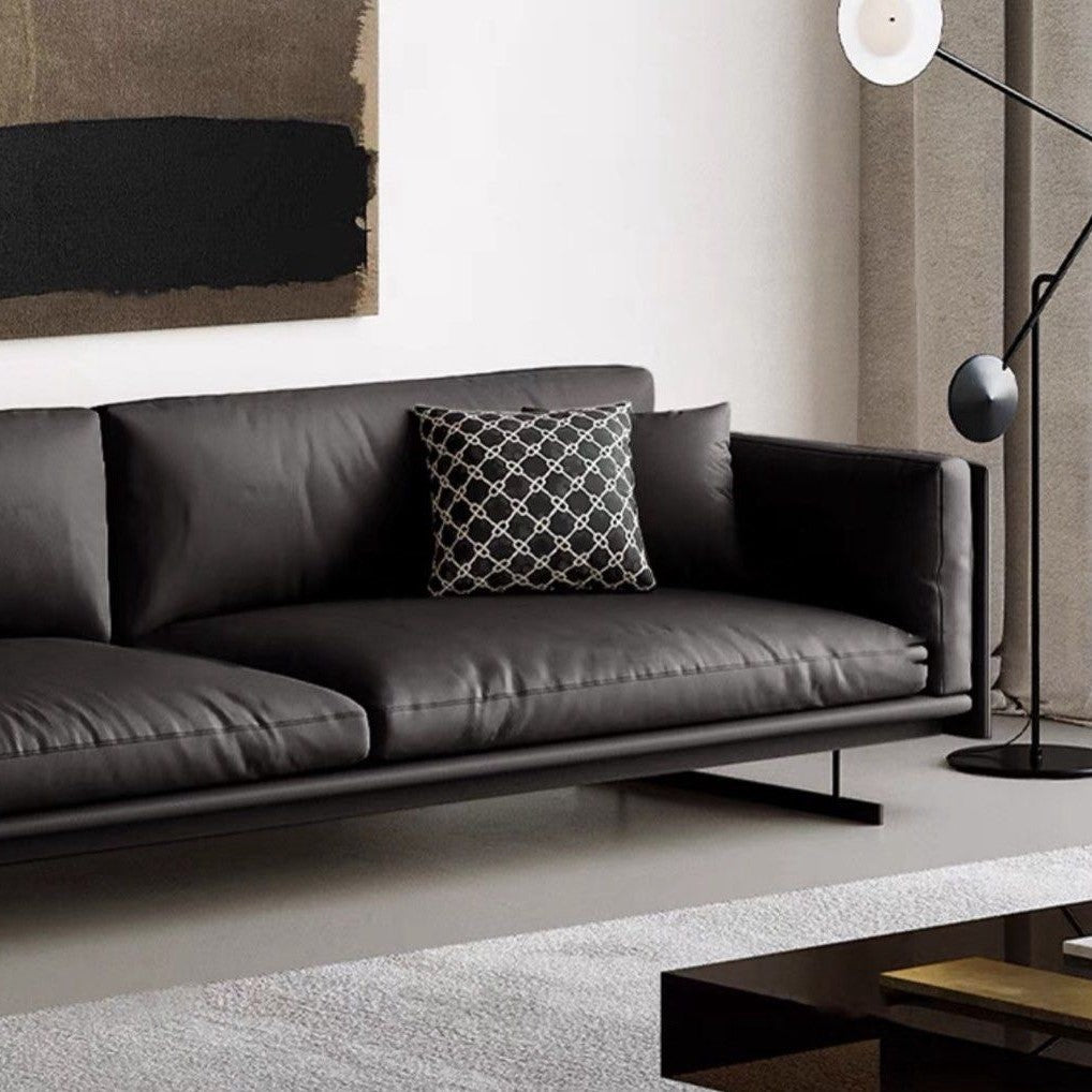 ALVERO Modern Genuine Leather Sofa