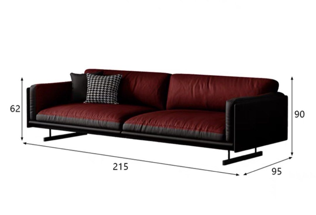 ALVERO Modern Genuine Leather Sofa