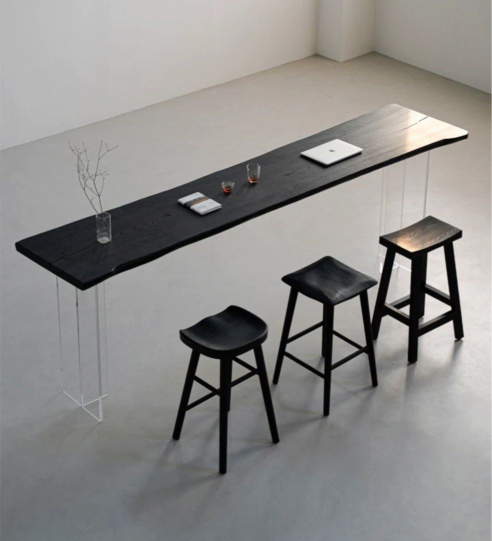 GEGEA Modern Black Solid Wood Stool