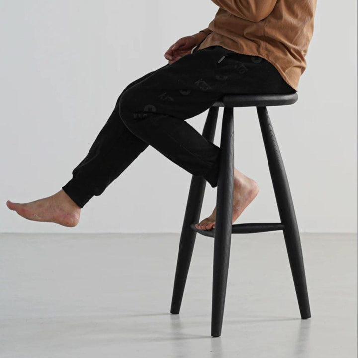 GEGEA Modern Black Solid Wood Stool