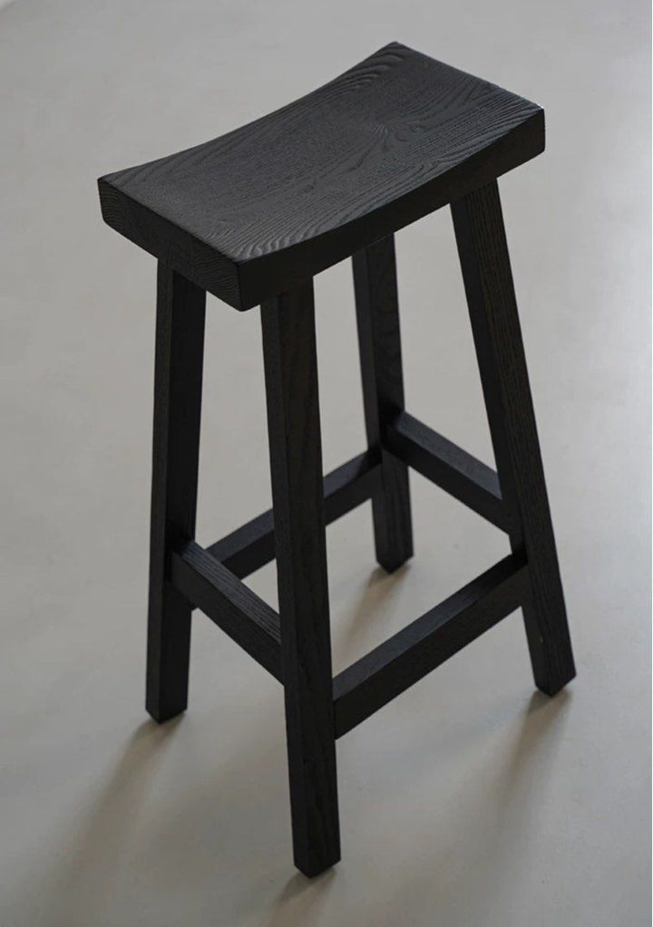 GEGEA Modern Black Solid Wood Stool