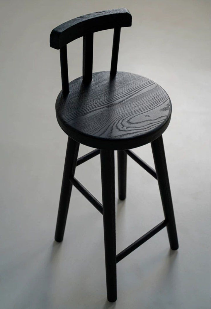 GEGEA Modern Black Solid Wood Stool