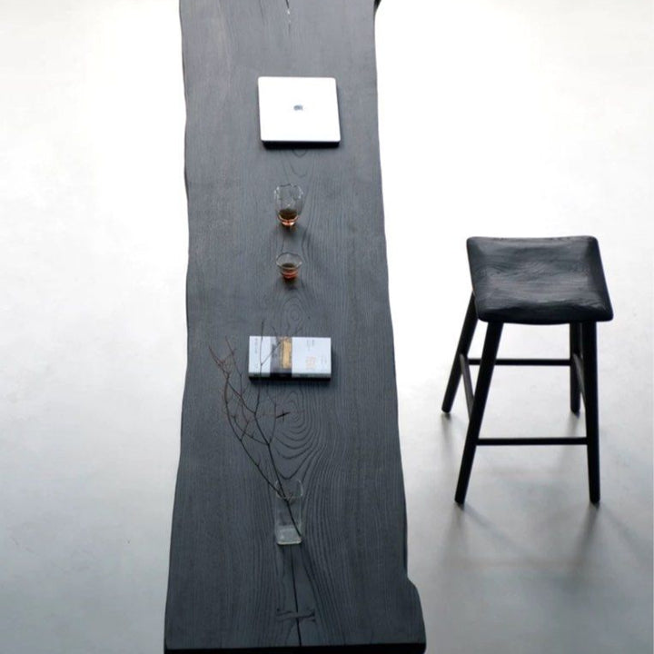 GEGEA Modern Black Solid Wood Stool