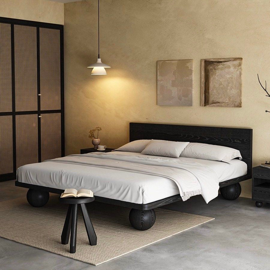 GENARI Japandi Solid Wood Bedframe