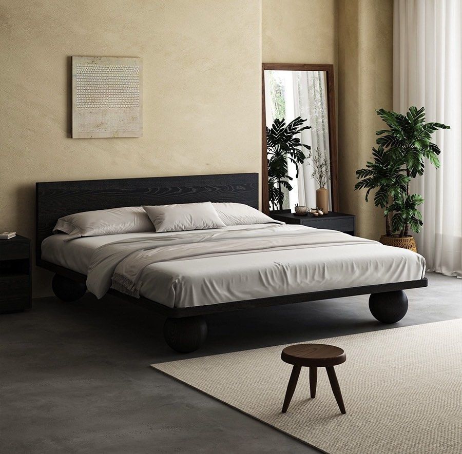 GENARI Japandi Solid Wood Bedframe