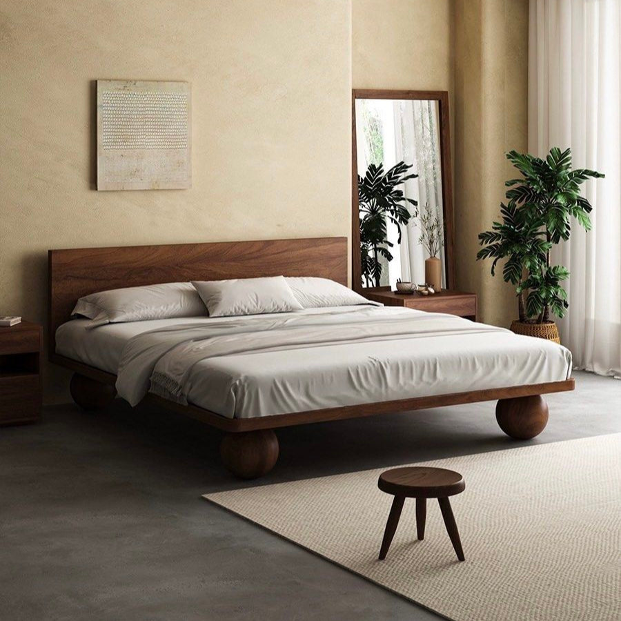 GENARI Japandi Solid Wood Bedframe