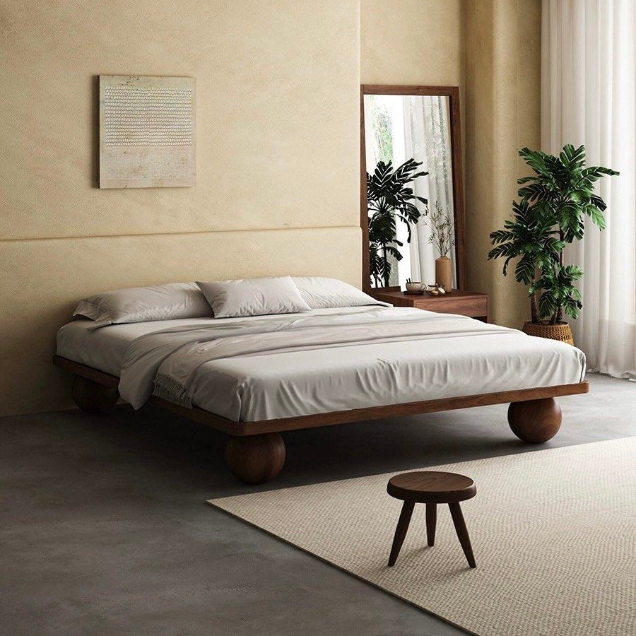 GENARI Japandi Solid Wood Bedframe