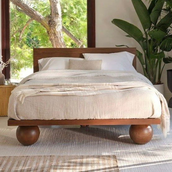 GENARI Japandi Solid Wood Bedframe