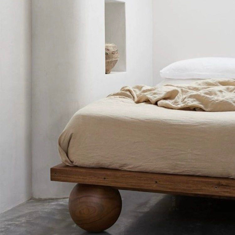 GENARI Japandi Solid Wood Bedframe