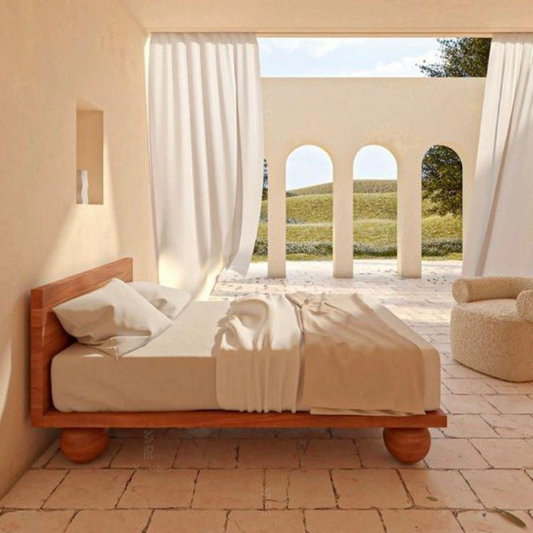 GENARI Japandi Solid Wood Bedframe