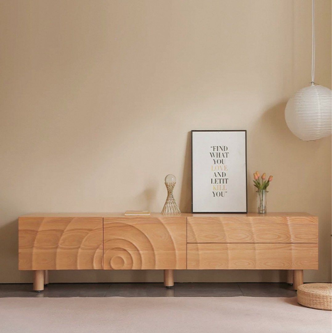 GERIUM Modern Solid Wood TV Console