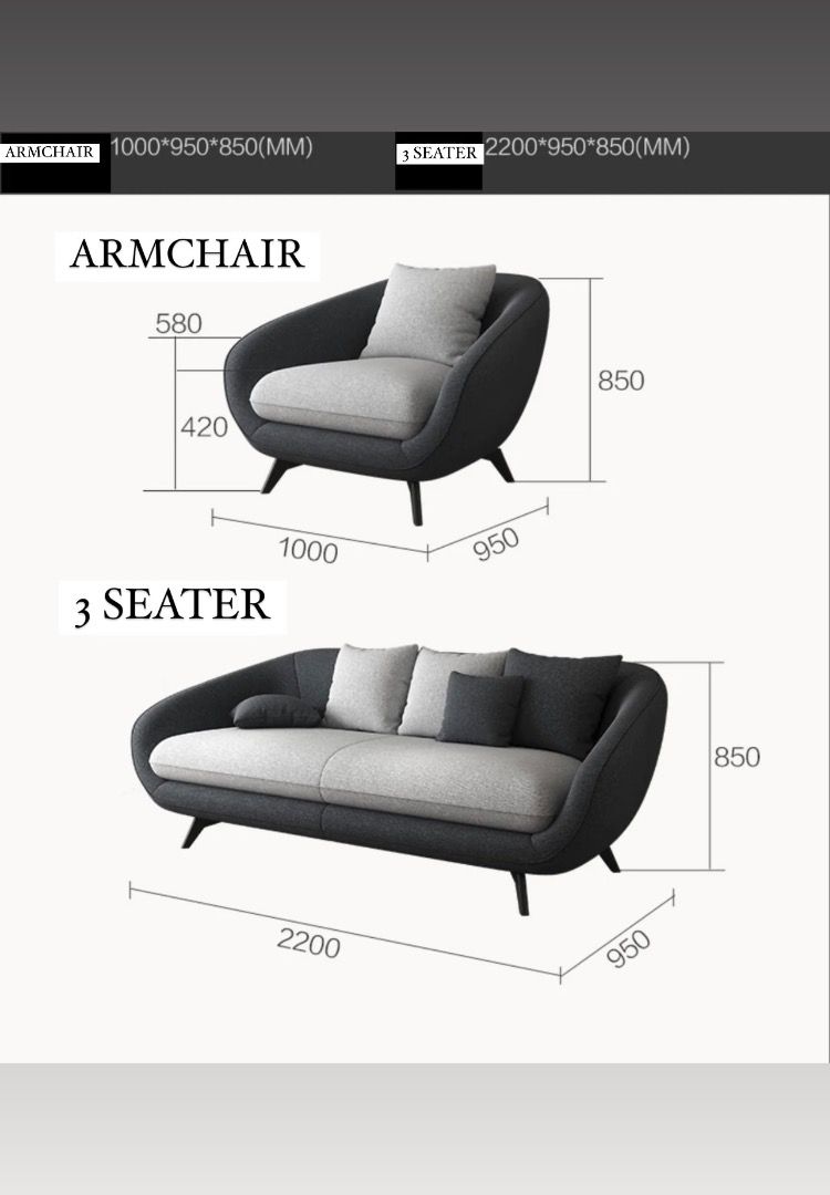 VALMARO Modern Fabric Sofa