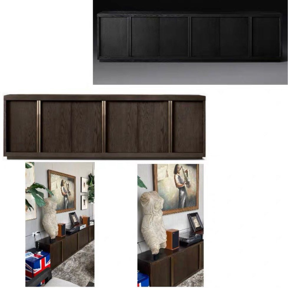 SAMUELE Vintage Solid Wood Sideboard Cabinet