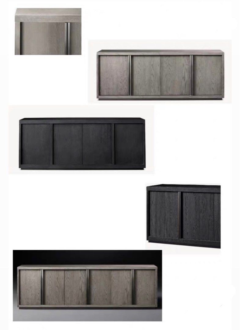 SAMUELE Vintage Solid Wood Sideboard Cabinet