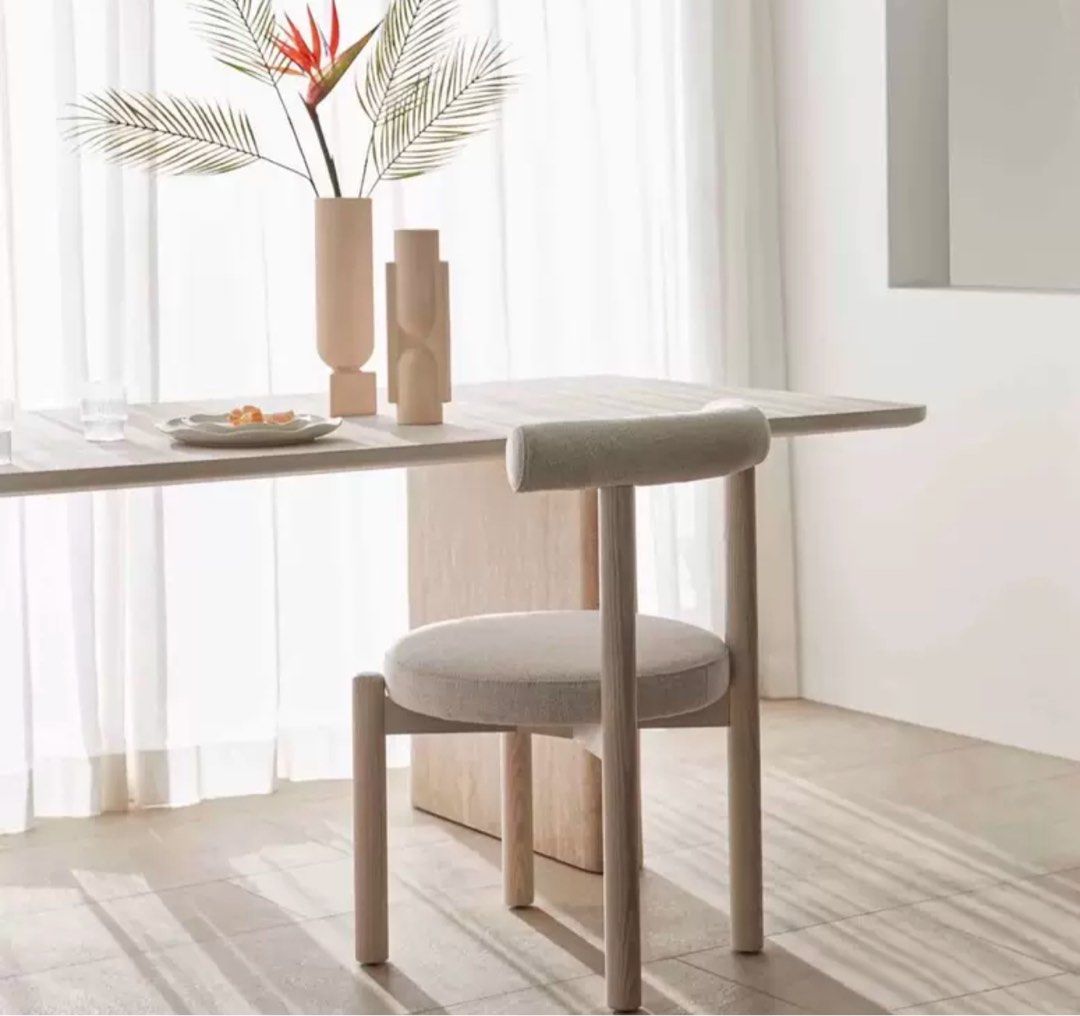OIRE Japandi Boucle Dining Chair