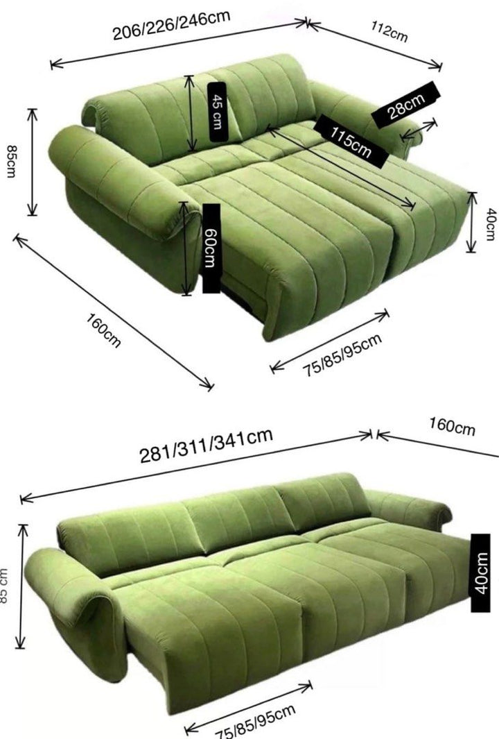 HALSOR Modern Velvet Electric Sofa Bed