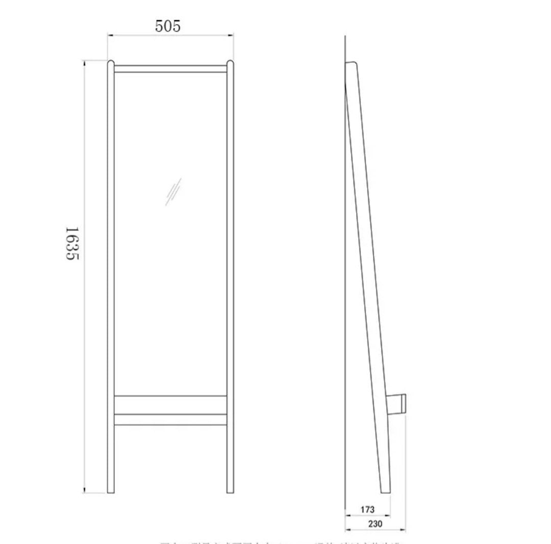 GRAM Solid Wood Standing Mirror Shelf
