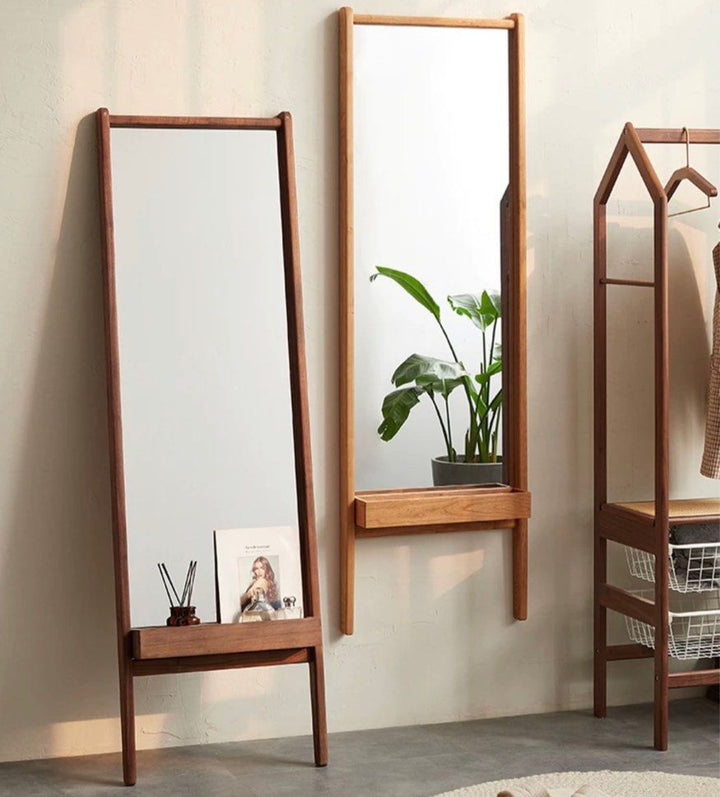 GRAM Solid Wood Standing Mirror Shelf