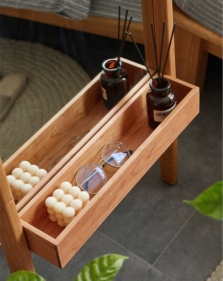 GRAM Solid Wood Standing Mirror Shelf