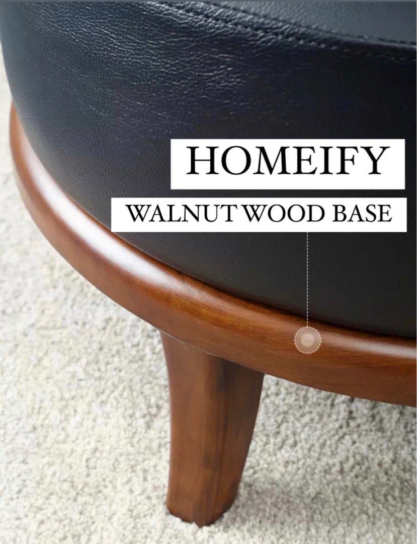 DENZEL Genuine Leather Pouf