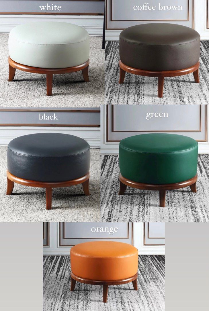 DENZEL Genuine Leather Pouf