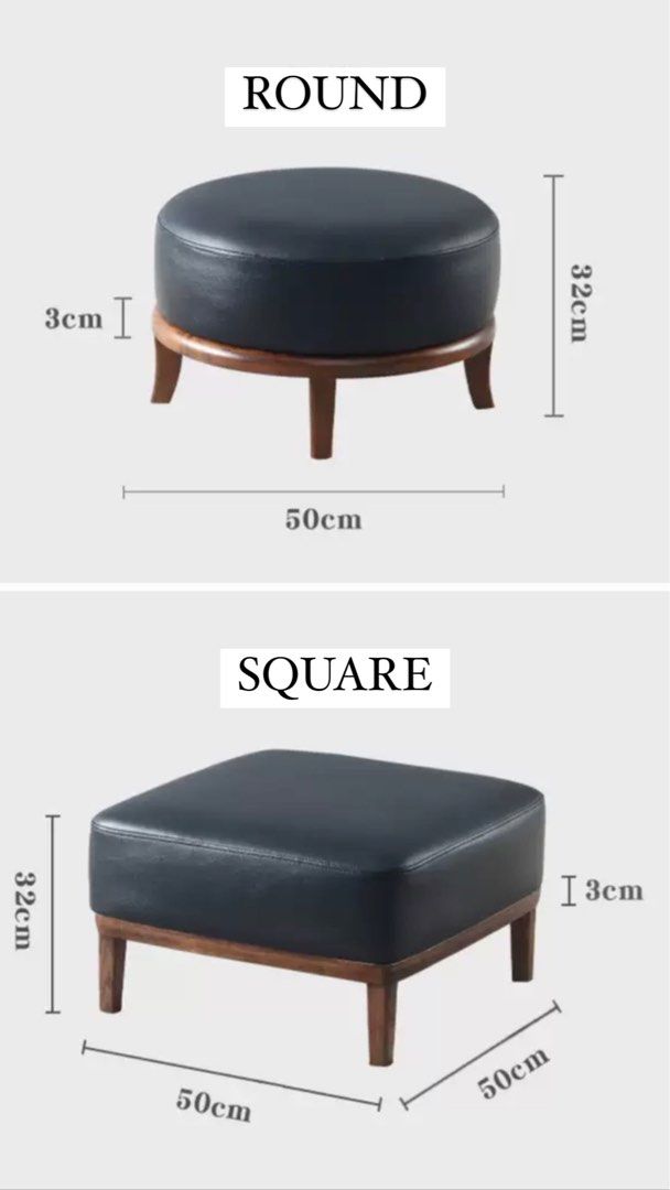 DENZEL Genuine Leather Pouf