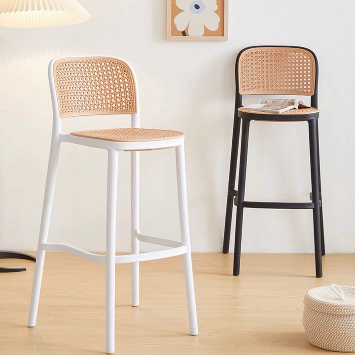 ROYEL Vintage Rattan Bar Stool