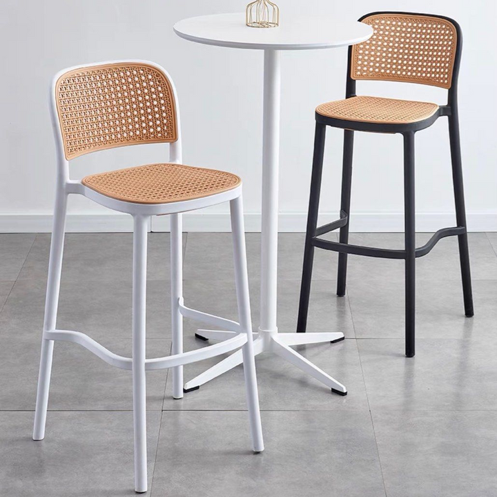 ROYEL Vintage Rattan Bar Stool
