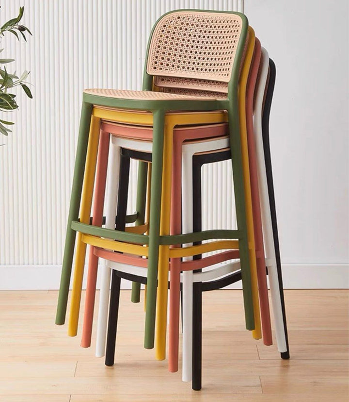 ROYEL Vintage Rattan Bar Stool