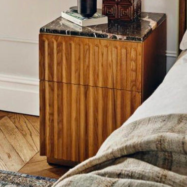 GRISEO Modern Fluted Bedside Table