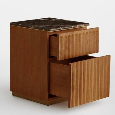 GRISEO Modern Fluted Bedside Table