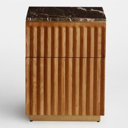 GRISEO Modern Fluted Bedside Table