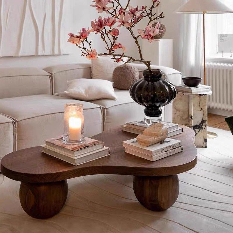 HADAS Modern Walnut Wood Coffee Table