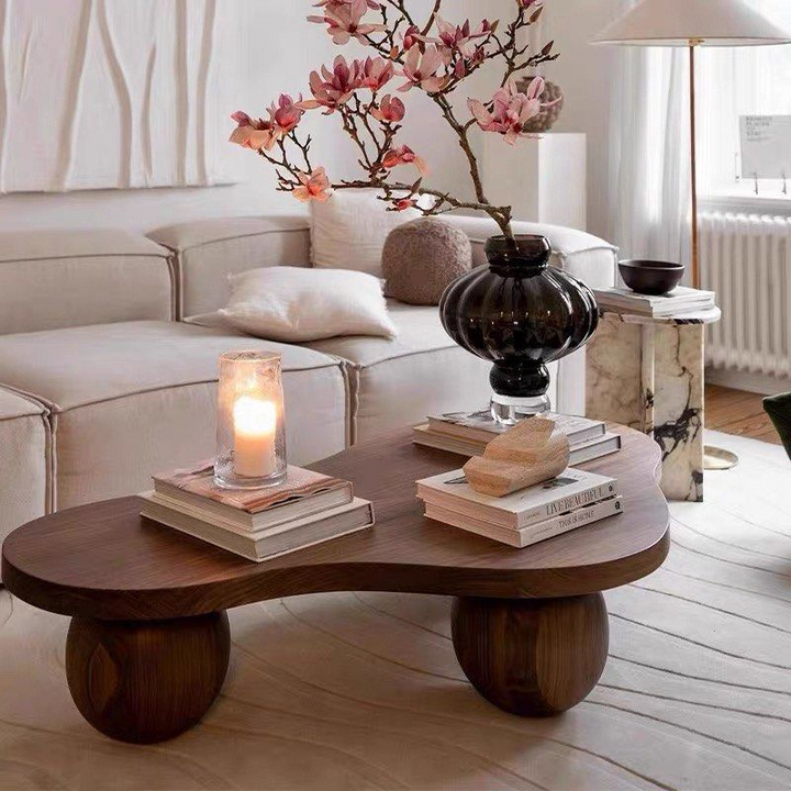HADAS Modern Walnut Wood Coffee Table