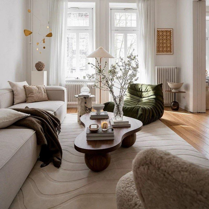 HADAS Modern Walnut Wood Coffee Table