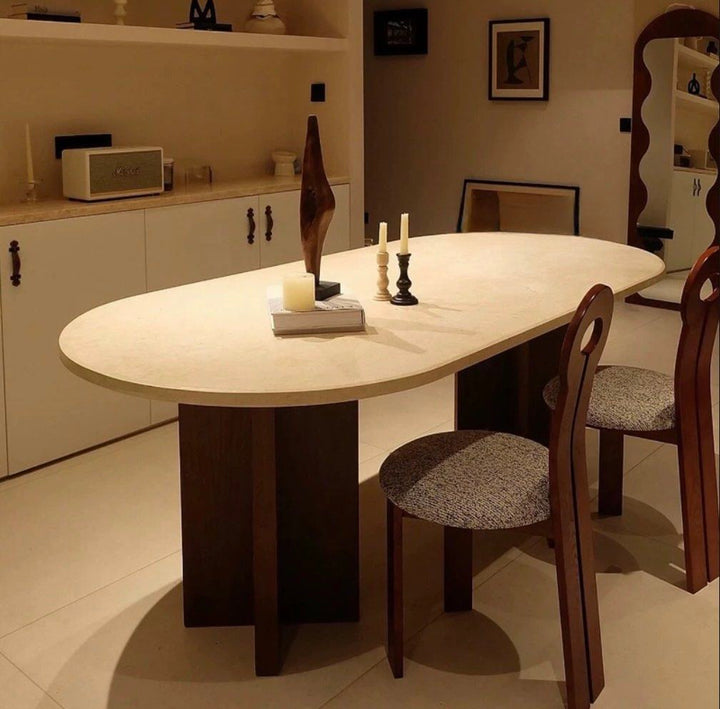 KOZEN Modern Travertine Dining Table