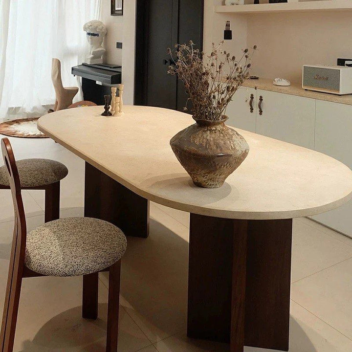 KOZEN Modern Travertine Dining Table
