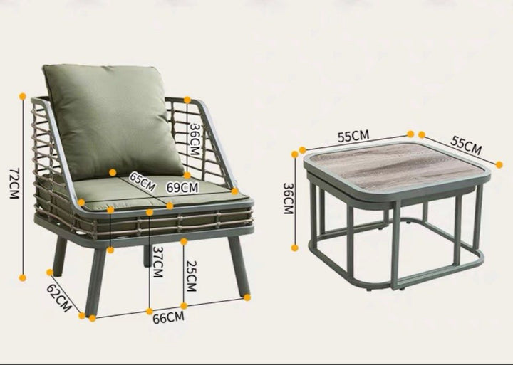 MELISSA Modern Outdoor Lounge Chair Set