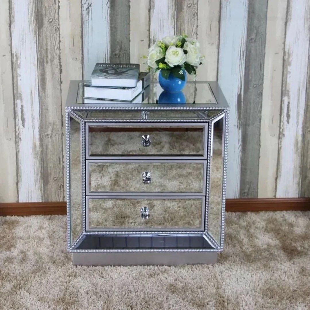 HAEZL Mirrored Bedside Table