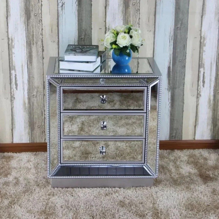 HAEZL Mirrored Bedside Table