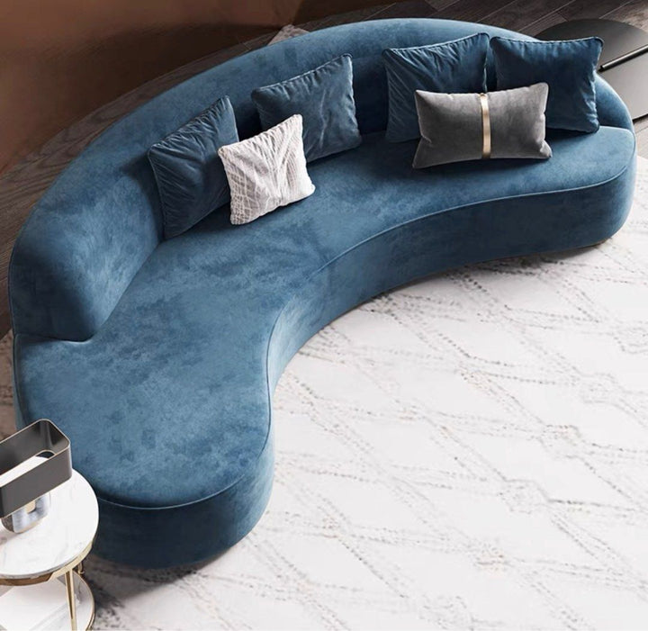 ROMELIA Modern Curved Velvet Sofa